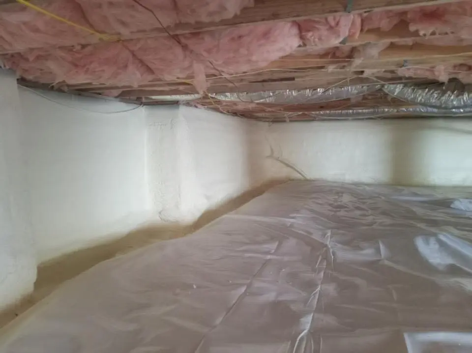 Crawl space encapsulation with closed-cell spray foam for Attic Insulation in Millington